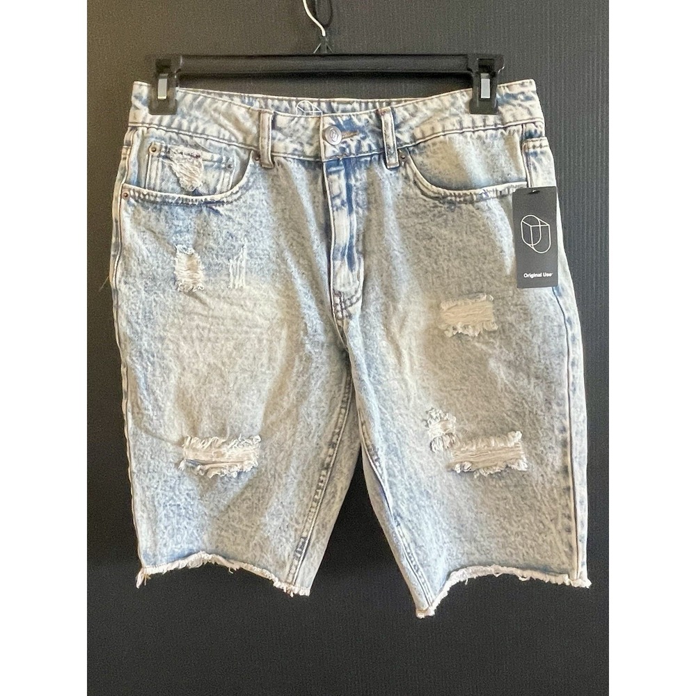 New Original Use Jean Shorts Denim Cotton Mens Size 32 Blue Straight VTG 90s Y2K